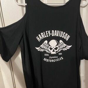 Harley-Davidson Black and White Skull Graphic Tee
